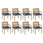 Sillas Batavia 8 unidades madera maciza de teca con cojines de , Sillas de jardín - Ref: Foro24-3073359, Precio: 1,00 €, Desc...