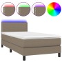 Cama box spring colchón y luces LED gris taupe 80x200 cm de , Camas y somieres - Ref: Foro24-3133033, Precio: 296,58 €, Descu...