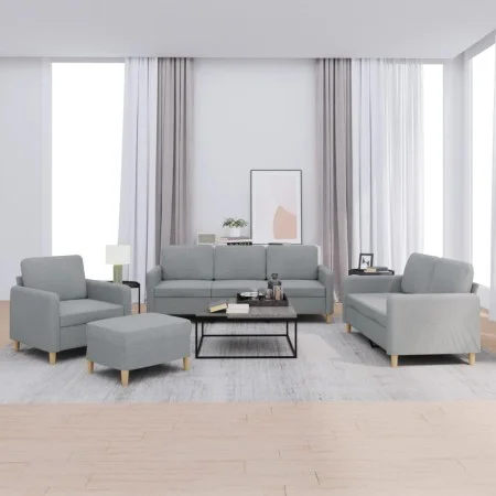 Juego de sofás con cojines 4 piezas tela gris claro de , Sofás - Ref: Foro24-3202062, Precio: 649,71 €, Descuento: %
