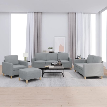 Juego de sofás con cojines 4 piezas tela gris claro de , Sofás - Ref: Foro24-3202062, Precio: 721,85 €, Descuento: %