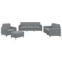 Juego de sofás con cojines 4 piezas tela gris claro de , Sofás - Ref: Foro24-3202062, Precio: 721,85 €, Descuento: %