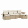 Juego de sofás jardín con cojines 5 pzas ratán sintético beige de , Conjuntos de jardín - Ref: Foro24-3263774, Precio: 329,04...