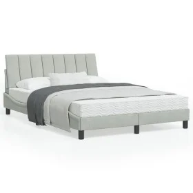 Bed frame with light gray velvet LED lights 120x200 cm by , Beds and slatted bases - Ref: Foro24-3213769, Price: 178,10 €, Di...