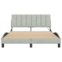 Estructura cama con luces LED terciopelo gris claro 120x200 cm de , Camas y somieres - Ref: Foro24-3213769, Precio: 178,83 €,...