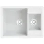 Double bowl kitchen sink with white granite overflow by vidaXL, Sinks - Ref: Foro24-147088, Price: 163,89 €, Discount: %