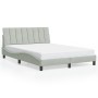 Estructura cama con luces LED terciopelo gris claro 140x200 cm de , Camas y somieres - Ref: Foro24-3213781, Precio: 199,21 €,...