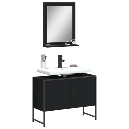 Juego de muebles de baño 2 pzas madera de ingeniería negro de , Muebles de baño - Ref: Foro24-3214339, Precio: 98,78 €, Descu...