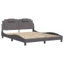 Estructura de cama con cabecero cuero sintético gris 160x200cm de , Camas y somieres - Ref: Foro24-3208106, Precio: 233,28 €,...