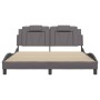 Estructura de cama con cabecero cuero sintético gris 160x200cm de , Camas y somieres - Ref: Foro24-3208106, Precio: 233,28 €,...