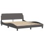 Estructura de cama con cabecero cuero sintético gris 160x200cm de , Camas y somieres - Ref: Foro24-3208106, Precio: 233,28 €,...