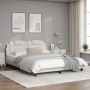 Estructura de cama cabecero cuero sintético blanco 160x200 cm de , Camas y somieres - Ref: Foro24-3208104, Precio: 207,15 €, ...