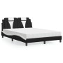 Cama con colchón cuero sintético negro y blanco 140x200 cm de , Camas y somieres - Ref: Foro24-3208801, Precio: 395,27 €, Des...