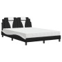 Cama con colchón cuero sintético negro y blanco 140x200 cm de , Camas y somieres - Ref: Foro24-3208801, Precio: 395,27 €, Des...