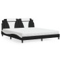 Cama con colchón cuero sintético negro y blanco 180x200 cm de , Camas y somieres - Ref: Foro24-3208815, Precio: 443,08 €, Des...