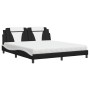 Cama con colchón cuero sintético negro y blanco 180x200 cm de , Camas y somieres - Ref: Foro24-3208815, Precio: 443,08 €, Des...