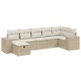 Set sofás de jardín 7 piezas y cojines ratán sintético beige de , Conjuntos de jardín - Ref: Foro24-3264434, Precio: 478,85 €...