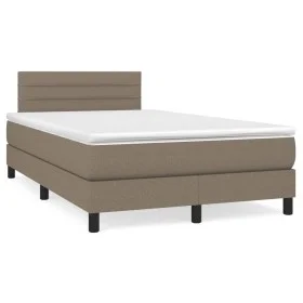 Box spring bed with gray taupe fabric mattress 120x190 cm by , Beds and slatted bases - Ref: Foro24-3269734, Price: 372,95 €,...