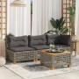 Sofá de esquina de jardín con cojines ratán sintético gris de , Sofás de exterior - Ref: Foro24-365924, Precio: 104,44 €, Des...