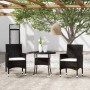 Set de bistró de jardín 3 pzas ratán PE vidrio templado negro de , Conjuntos de jardín - Ref: Foro24-3095903, Precio: 247,23 ...