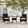 Set de bistró jardín 3 pzas ratán sintético madera maciza negro de , Conjuntos de jardín - Ref: Foro24-3095908, Precio: 230,8...