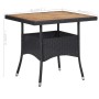 Set comedor jardín 3 pzas ratán sintético madera maciza negro de , Conjuntos de jardín - Ref: Foro24-3095922, Precio: 254,39 ...