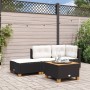 Taburete de jardín y cojín ratán sintético negro 63,5x56x32 cm de , Otomanas de exterior - Ref: Foro24-365911, Precio: 62,51 ...