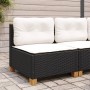 Sofá de jardín sin reposabrazos con cojines ratán PE negro de , Sofás de exterior - Ref: Foro24-365905, Precio: 90,74 €, Desc...