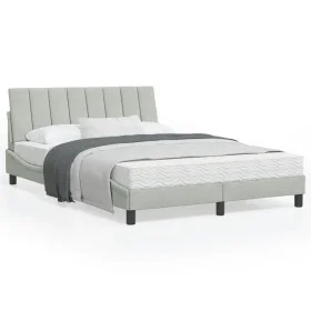 Estructura de cama con cabecero terciopelo gris claro 140x190cm de , Camas y somieres - Ref: Foro24-3207849, Precio: 186,70 €...
