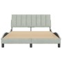 Estructura de cama con cabecero terciopelo gris claro 140x190cm de , Camas y somieres - Ref: Foro24-3207849, Precio: 190,87 €...