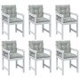 Cojines para silla respaldo bajo 6 ud tela gris claro melange de , Cojines para sillas y sofás - Ref: Foro24-4002381, Precio:...