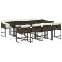 Set comedor para jardín 9 pzas y cojines ratán sintético marrón de , Conjuntos de jardín - Ref: Foro24-3278048, Precio: 537,3...