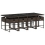 Set comedor para jardín 9 pzas y cojines ratán sintético marrón de , Conjuntos de jardín - Ref: Foro24-3278048, Precio: 537,3...