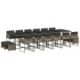 Set comedor de jardín 17 pzas y cojines ratán sintético gris de , Conjuntos de jardín - Ref: Foro24-3278131, Precio: 909,98 €...