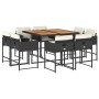 Set de comedor de jardín 9 pzas y cojines ratán sintético negro de , Conjuntos de jardín - Ref: Foro24-3278150, Precio: 422,9...