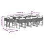 Set comedor de jardín con cojines 13 pzas ratán sintético gris de , Conjuntos de jardín - Ref: Foro24-3278173, Precio: 758,43...