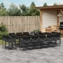 Set comedor de jardín con cojines 15 pzas ratán sintético negro de , Conjuntos de jardín - Ref: Foro24-3278178, Precio: 828,6...
