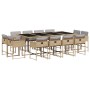 Set comedor de jardín con cojines 13 pzas ratán sintético beige de , Conjuntos de jardín - Ref: Foro24-3278171, Precio: 727,5...