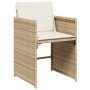 Set comedor de jardín 9 pzas con cojines ratán sintético beige de , Conjuntos de jardín - Ref: Foro24-3277905, Precio: 363,05...