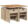 Set comedor de jardín 9 pzas con cojines ratán sintético beige de , Conjuntos de jardín - Ref: Foro24-3277911, Precio: 379,07...