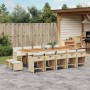 Set comedor de jardín con cojines 15 pzas ratán sintético beige de , Conjuntos de jardín - Ref: Foro24-3277947, Precio: 853,5...