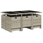 Set de comedor de jardín 11 pzas y cojines ratán sintético gris de , Conjuntos de jardín - Ref: Foro24-3277738, Precio: 583,1...