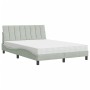 Cama con colchón terciopelo gris claro 120x200 cm de , Camas y somieres - Ref: Foro24-3208586, Precio: 346,91 €, Descuento: %