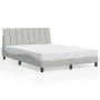 Cama con colchón terciopelo gris claro 140x190 cm de , Camas y somieres - Ref: Foro24-3208592, Precio: 390,38 €, Descuento: %