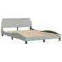 Cama con colchón terciopelo gris claro 140x190 cm de , Camas y somieres - Ref: Foro24-3208592, Precio: 390,38 €, Descuento: %