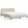 Cama con colchón de tela color crema 160x200 cm de , Camas y somieres - Ref: Foro24-3208429, Precio: 383,09 €, Descuento: %