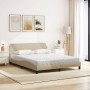 Cama con colchón de tela color crema 160x200 cm de , Camas y somieres - Ref: Foro24-3208429, Precio: 383,09 €, Descuento: %