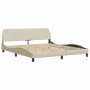 Cama con colchón de tela color crema 160x200 cm de , Camas y somieres - Ref: Foro24-3208429, Precio: 383,09 €, Descuento: %