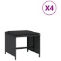 Taburetes de jardín con cojines 4 uds ratán PE negro 40x40x35cm de , Otomanas de exterior - Ref: Foro24-4007484, Precio: 85,5...