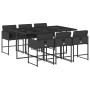 Set de comedor de jardín 7 pzas y cojines ratán sintético negro de , Conjuntos de jardín - Ref: Foro24-3278034, Precio: 391,6...