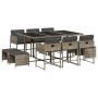 Set de comedor de jardín 11 pzas y cojines ratán sintético gris de , Conjuntos de jardín - Ref: Foro24-3278095, Precio: 494,1...
